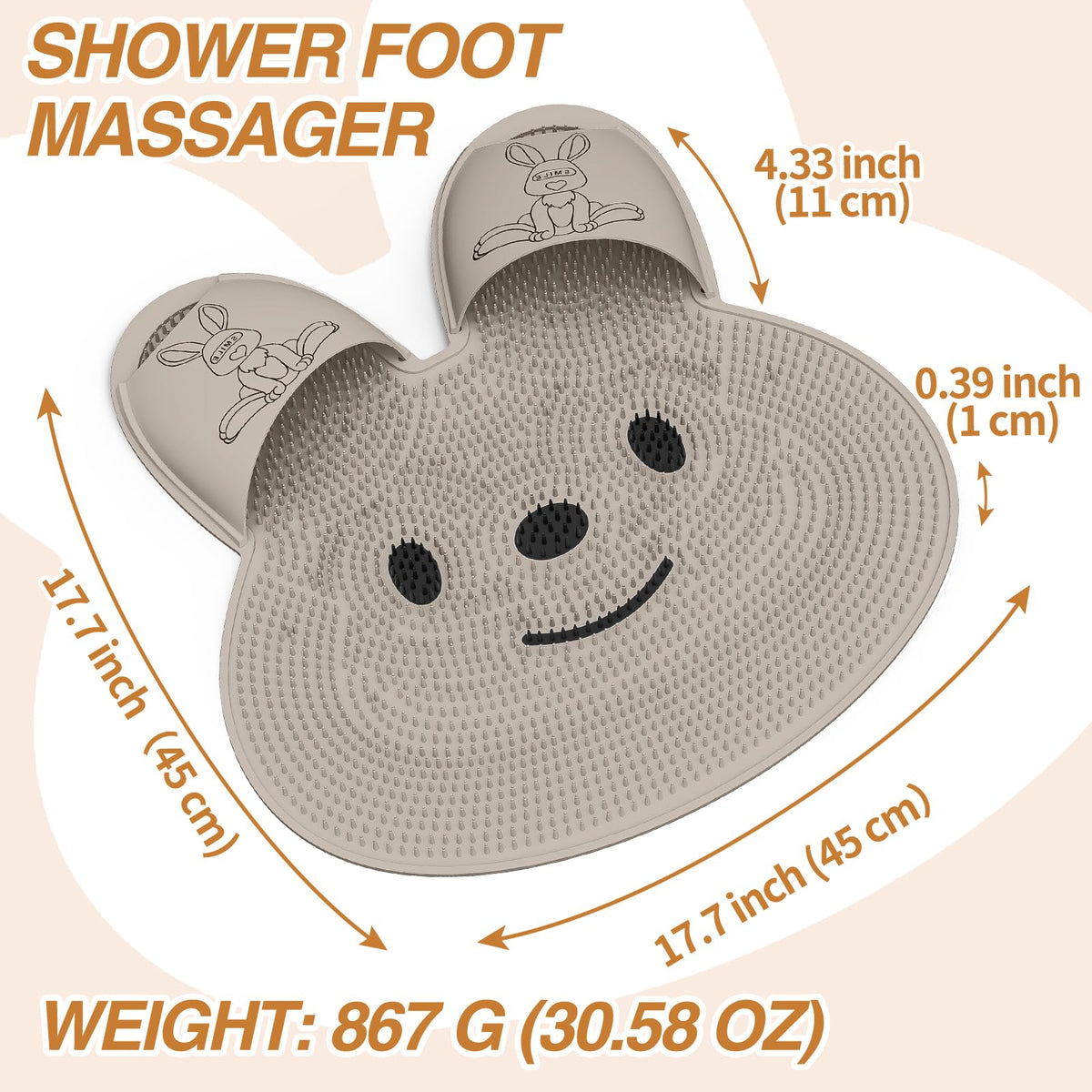 Manmihealth foot scrubber mat with hundreds of bristles for deep foot cleansing.