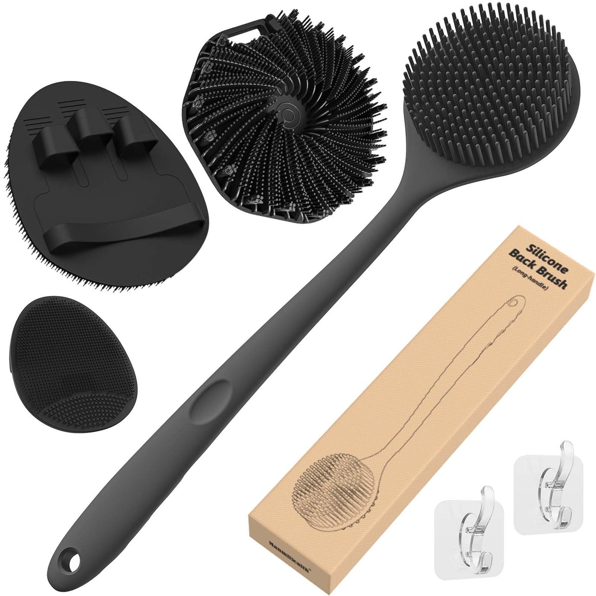 Manmihealth silicone back scrubber for a deep clean and refreshed skin.