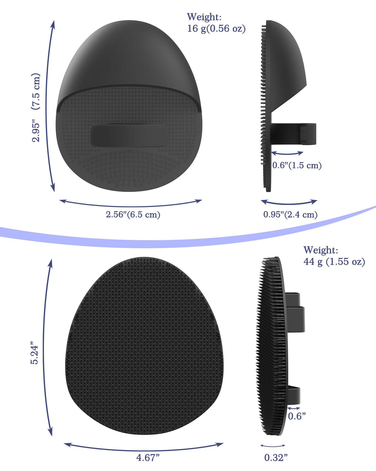 Manmihealth soft silicone brush provides gentle lather for sensitive skin.