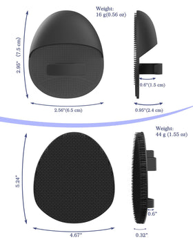 Manmihealth soft silicone brush provides gentle lather for sensitive skin.