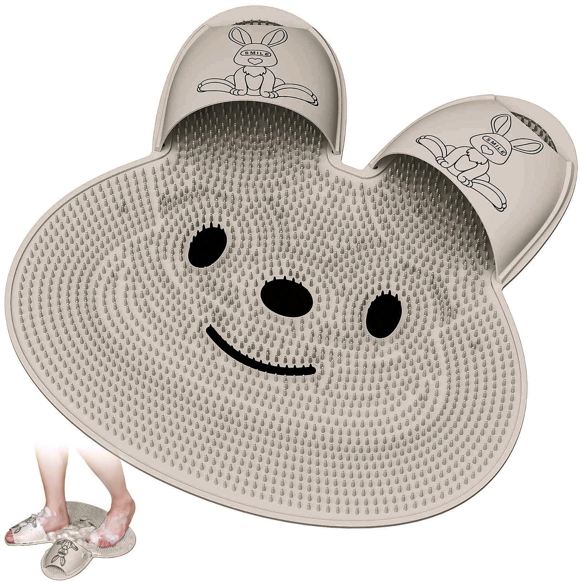 Manmihealth upgrade foot scrubber with suction cups grips smooth shower walls securely.