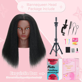 MannequeenHead multipurpose head for braiding, washing, curling, and cutting practice