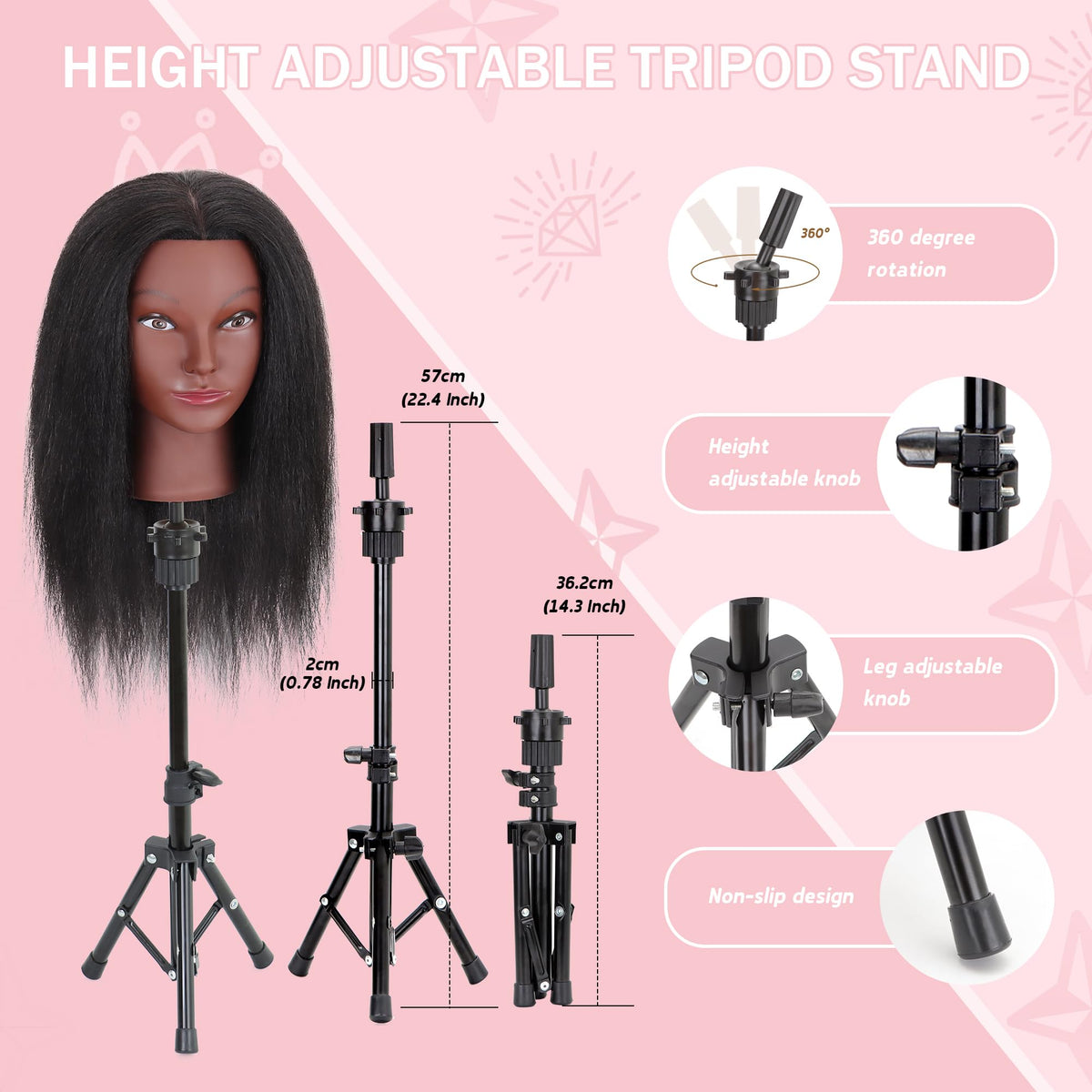 MannequeenHead table clamp accessory secures workstation during styling demos