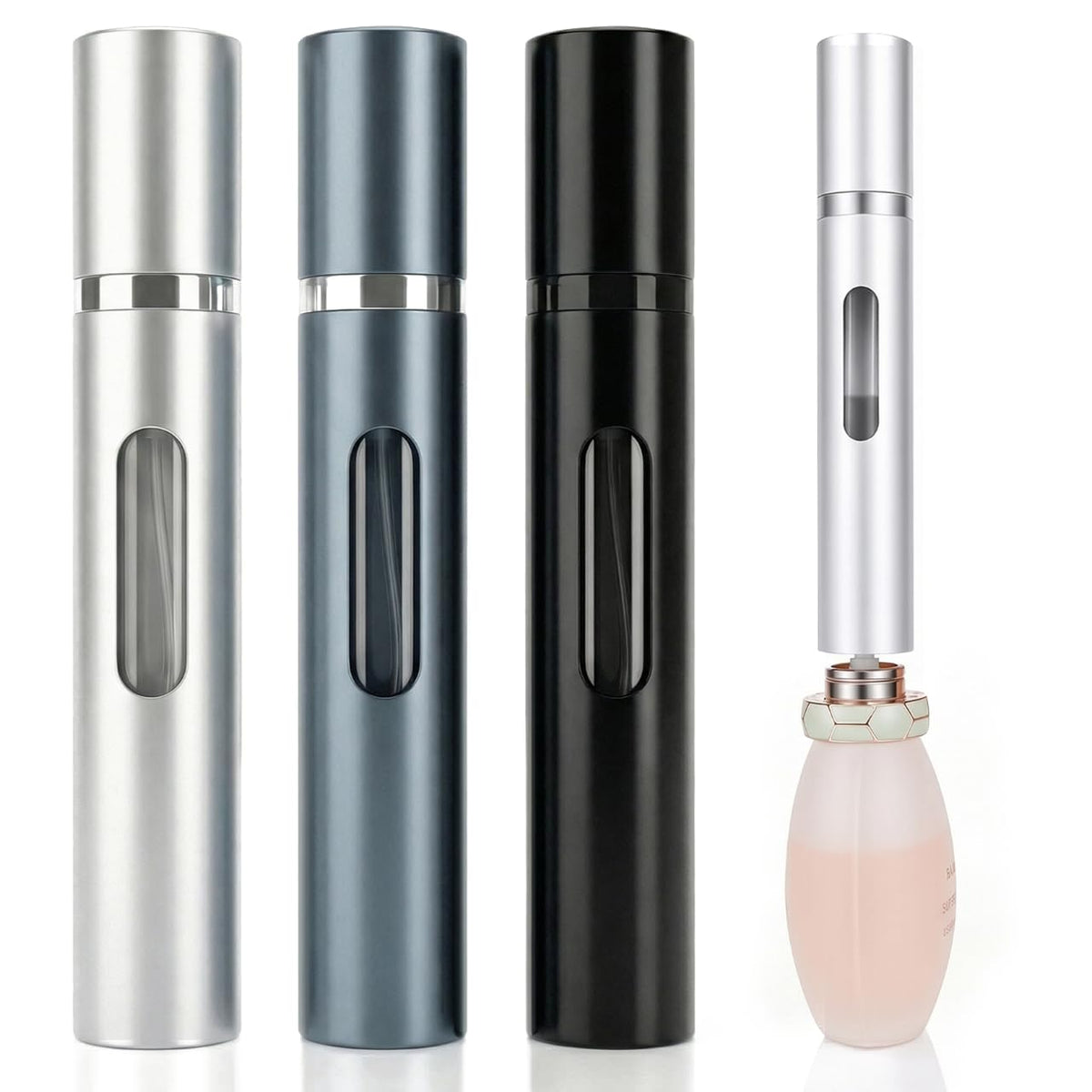 Manoai 3PCS travel atomizers bottom filling for tidy refills on the go.