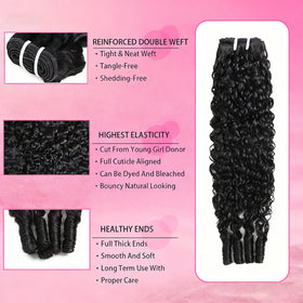 Manorshen Burmese curly bundles 18in length for mid-length versatile styling