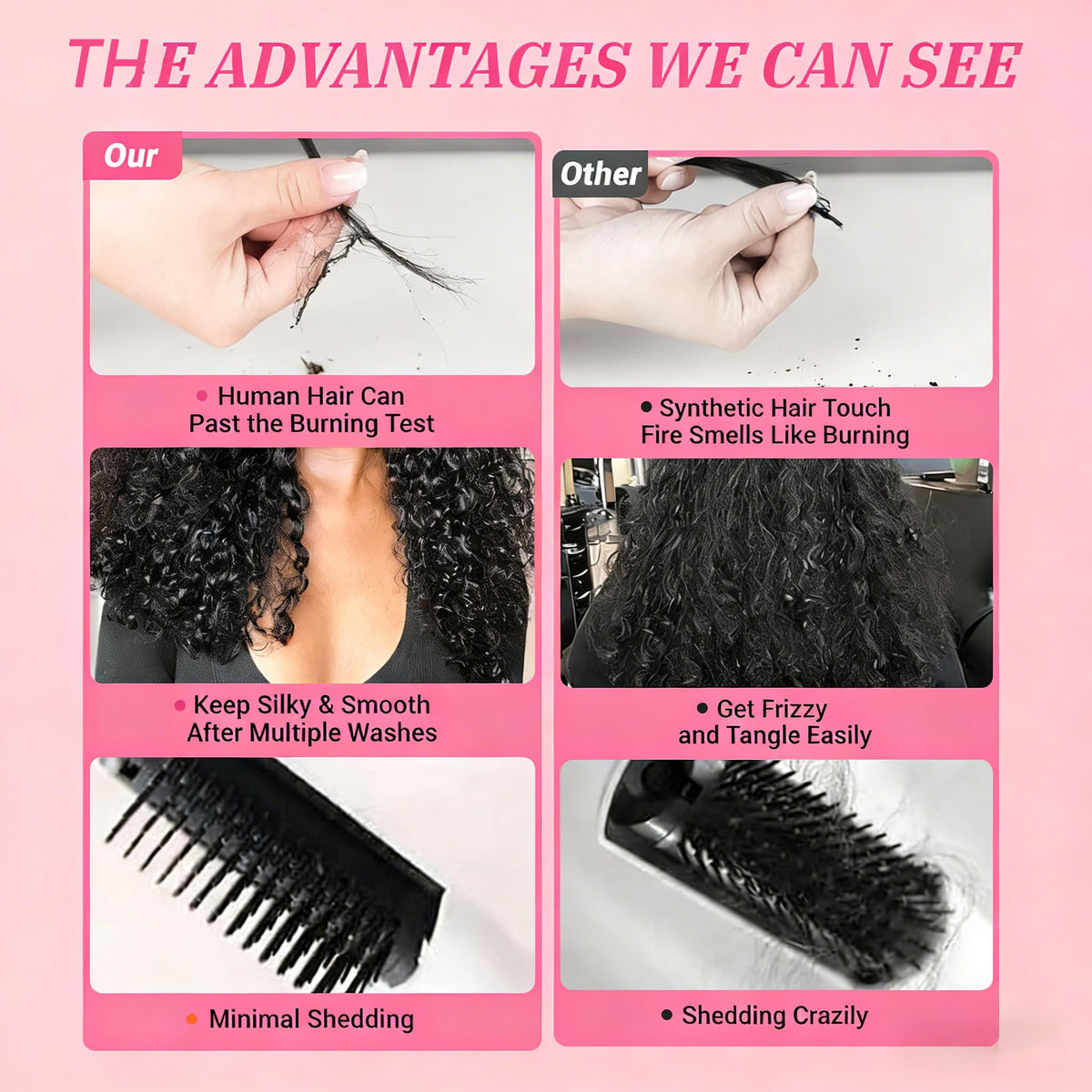 Manorshen Burmese curly bundles 20in length ideal for dramatic waves and volume