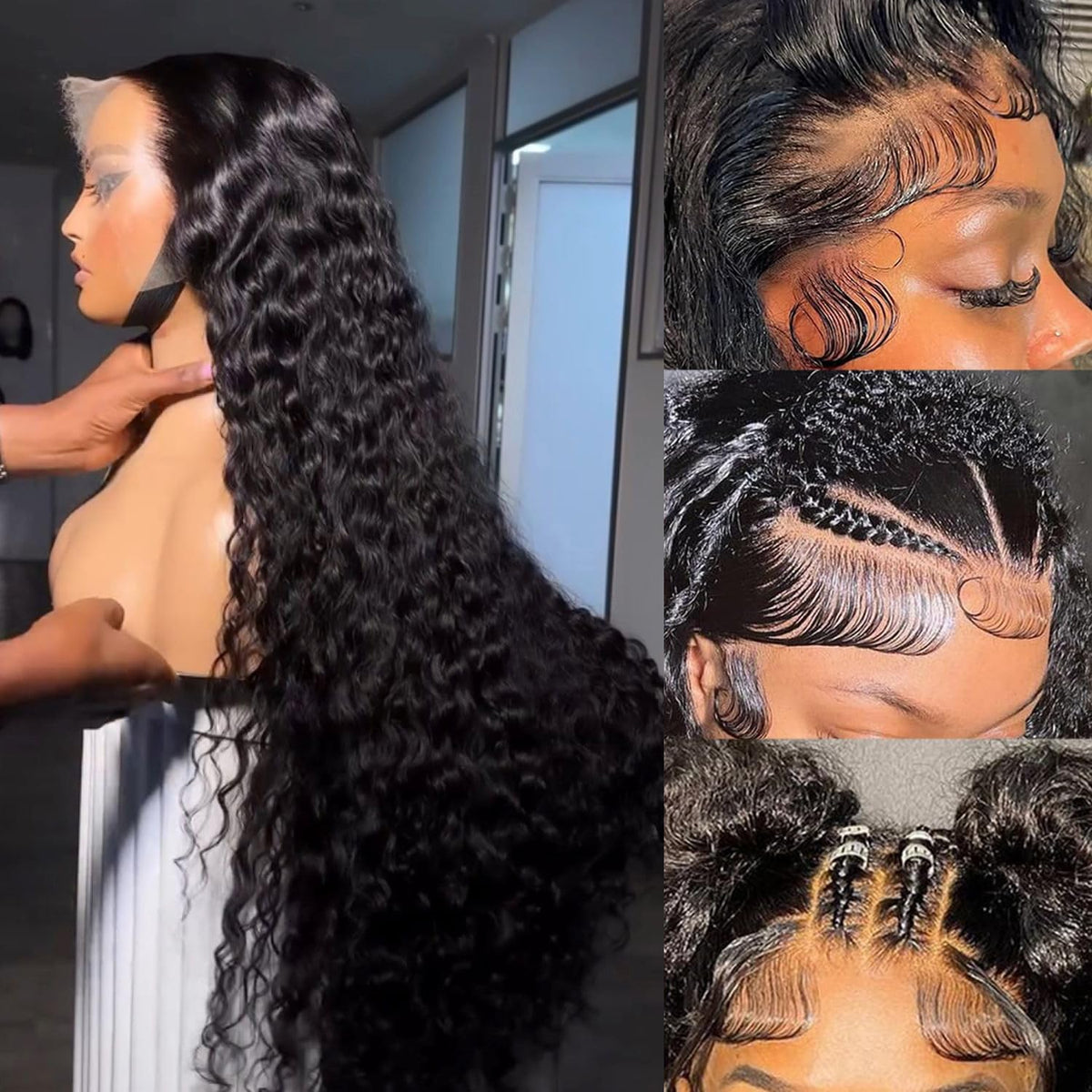Manorshen HD lace front detail for an invisible, seamless hairline.