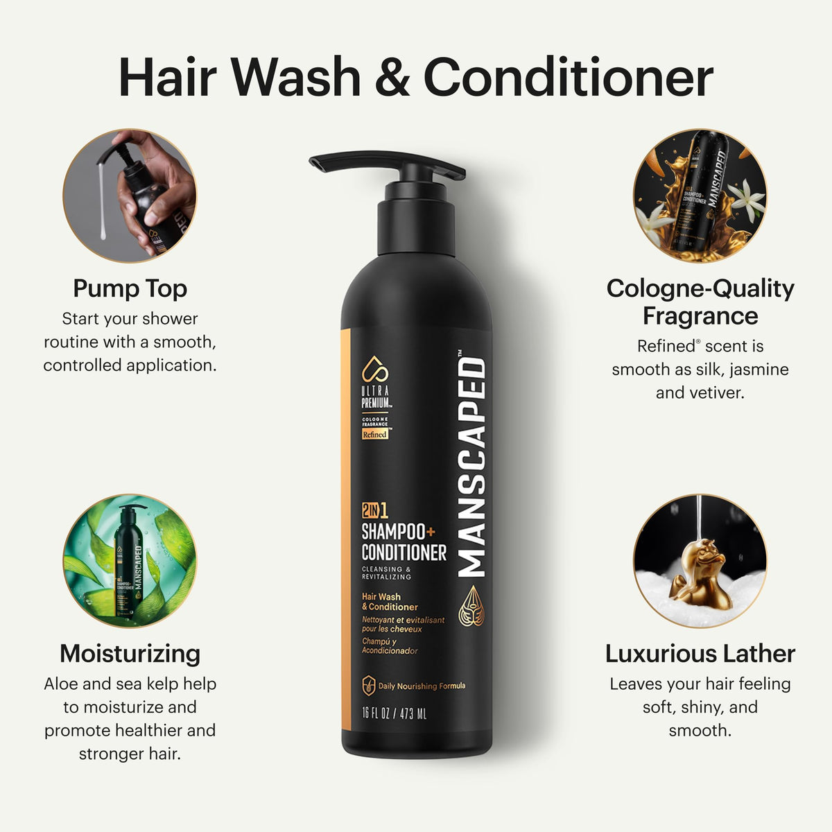 MANSCAPED coconut water bottle offers a refreshing cleanse for hair