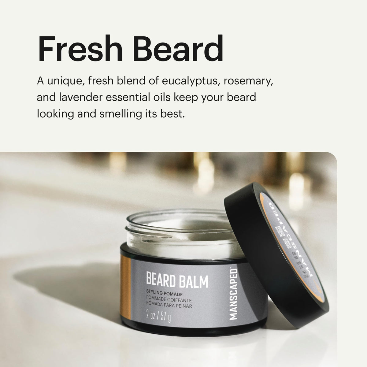 MANSCAPED Beard Balm applied to damp beard for initial shaping and control.