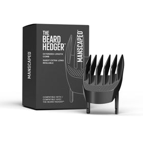 MANSCAPED Beard Hedger extended attachment shows 10.5–20mm range for precise trims
