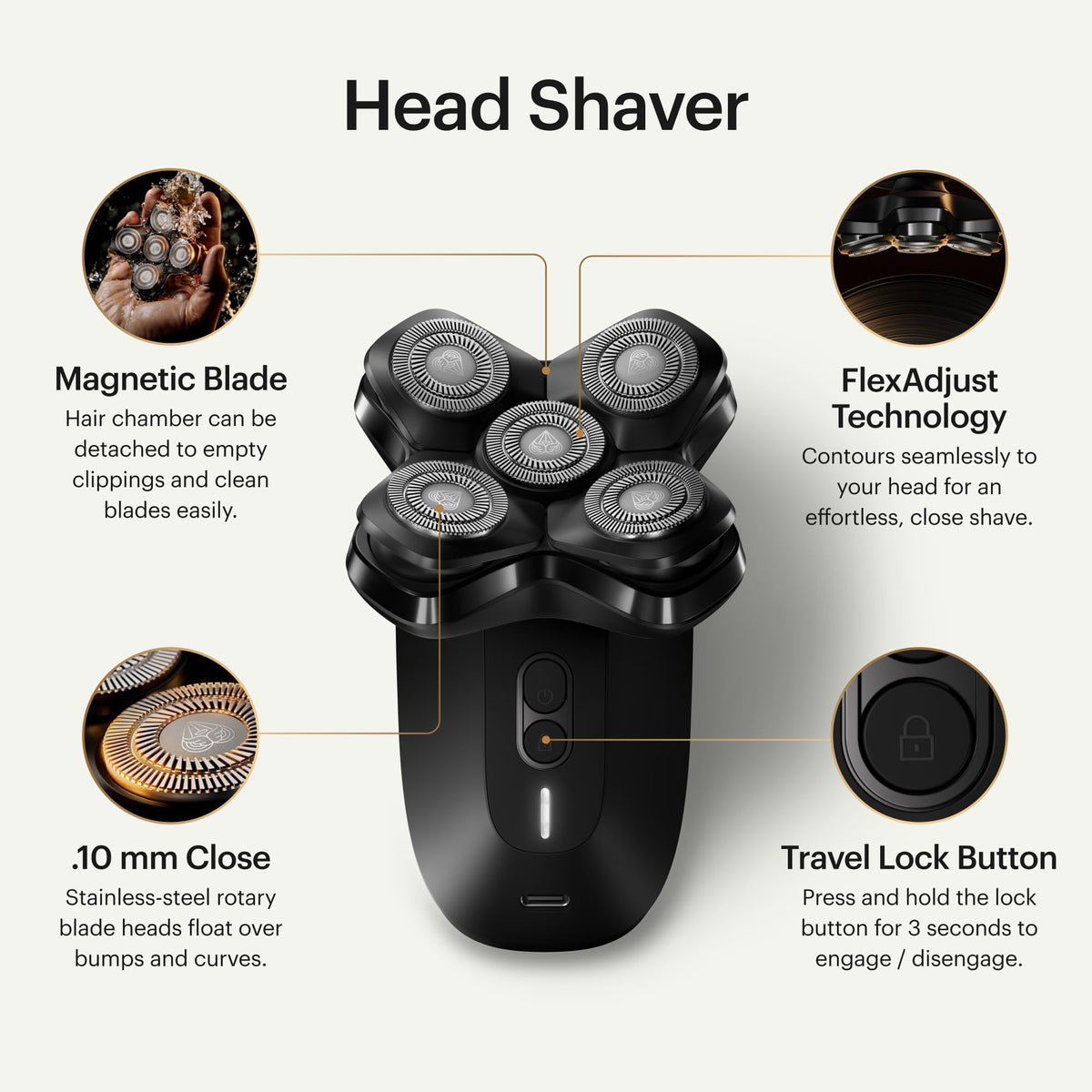 MANSCAPED Dome Shaver Pro USB-C charging dock supports quick powerups.