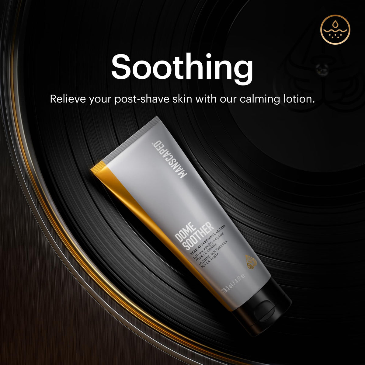 Manscaped Dome Soother aloe ingredient panel highlights moisture and barrier support.