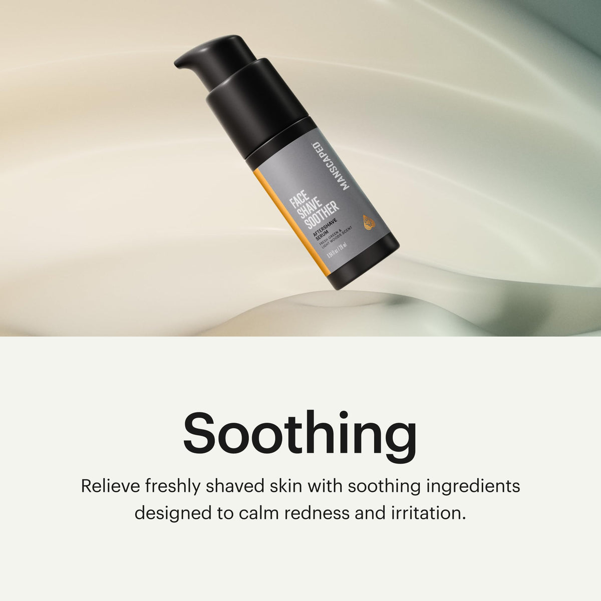 MANSCAPED Face Shave Soother red algae ingredients visible, suggesting soothing skin.