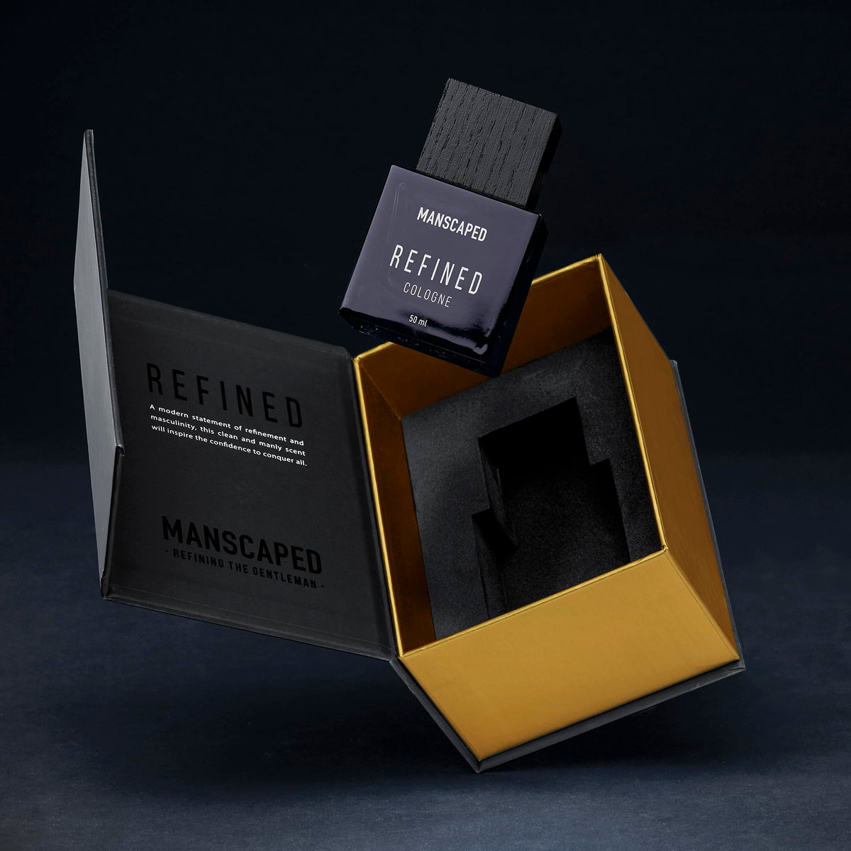 MANSCAPED Refined Cologne 50ml packaging designed for travel and daily use.