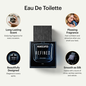Close-up of MANSCAPED Refined Cologne jasmine note adds a refined floral touch.