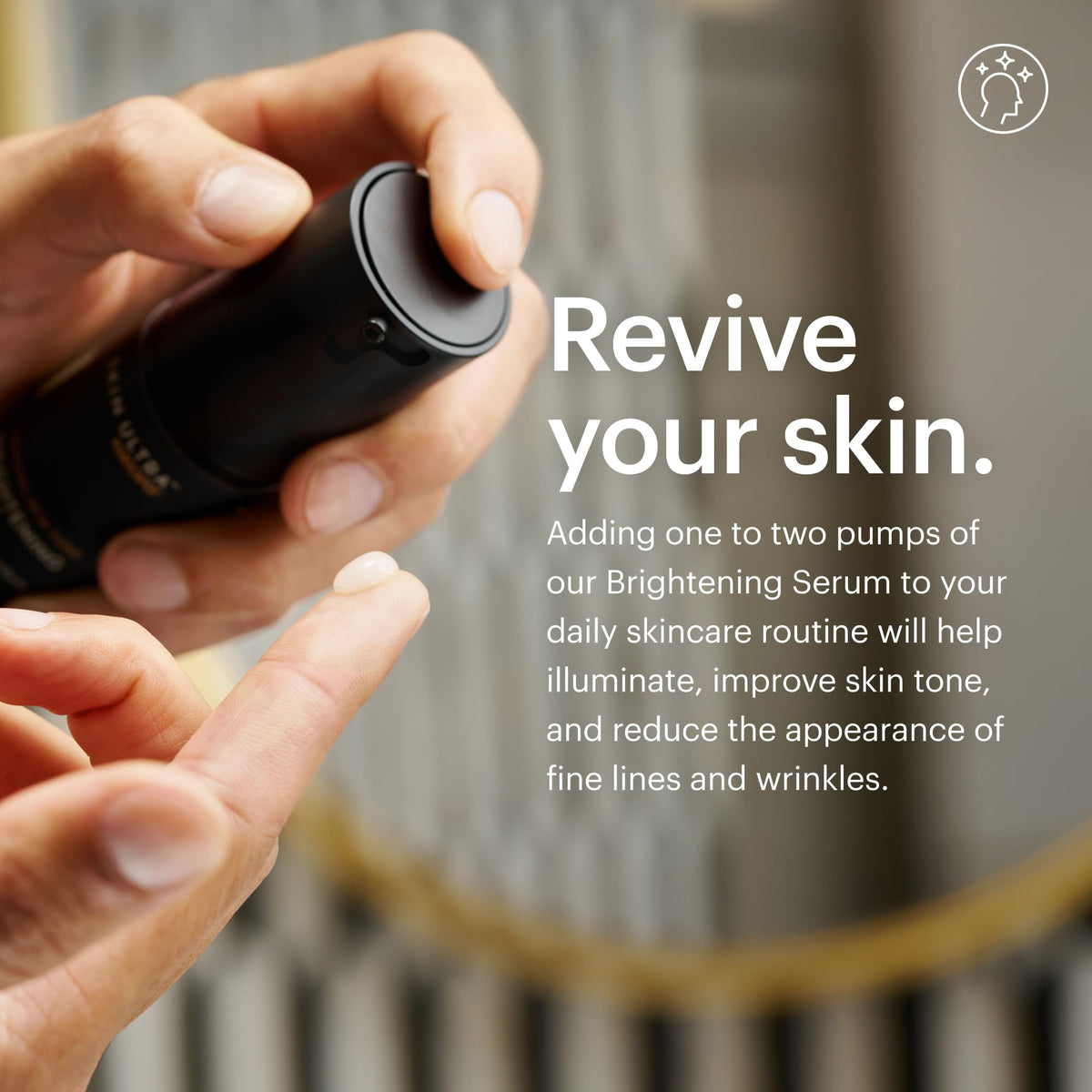 MANSCAPED Skin Ultra Brightening Serum hyaluronic acid provides surface moisture.
