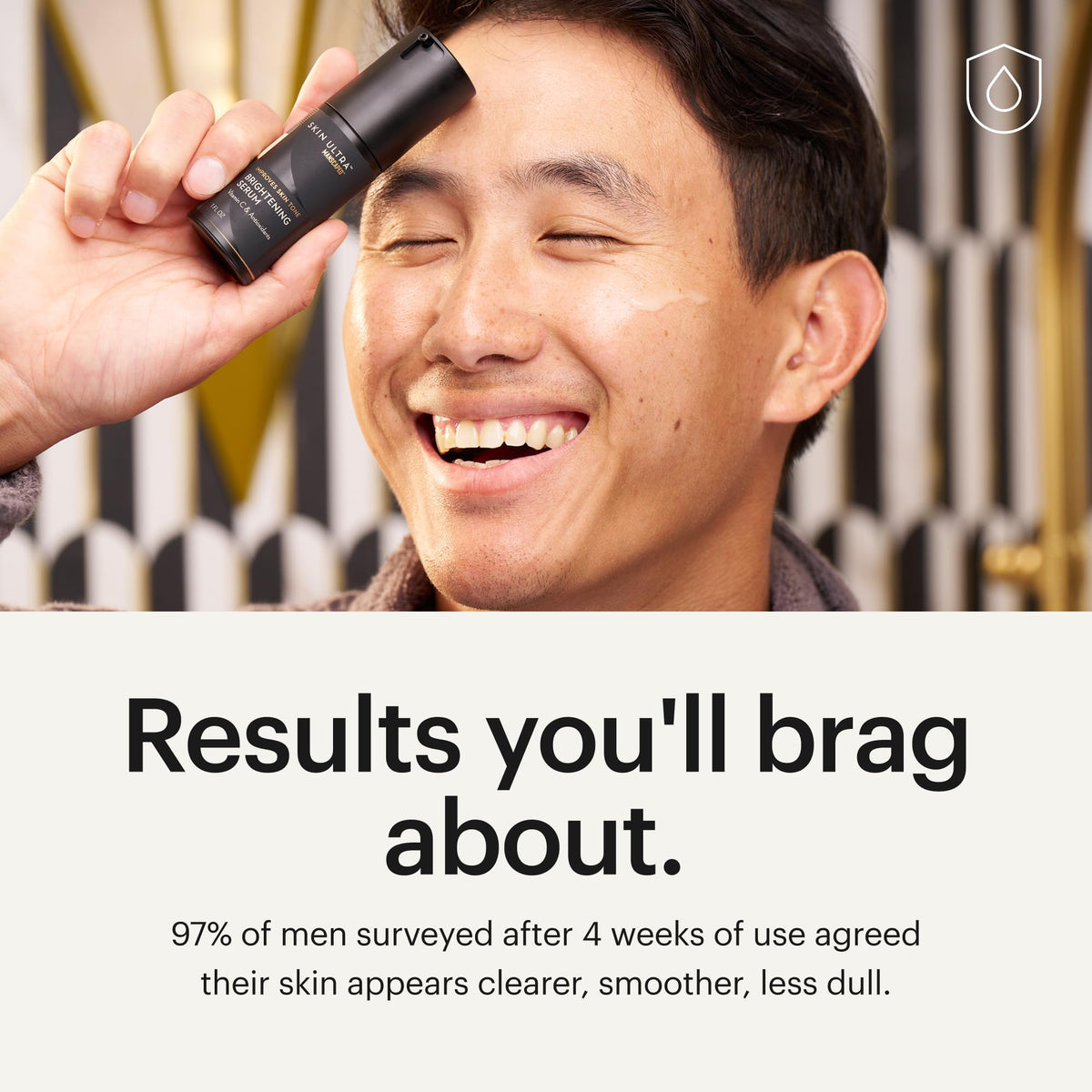 MANSCAPED Skin Ultra Brightening Serum ingredient spotlight licorice root and niacinamide support more even tone.