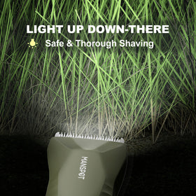 MANSPOT trimmer with replaceable ceramic blade for gentle, durable grooming.