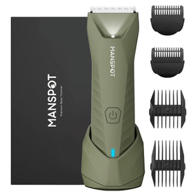 MANSPOT Manscape Trimmer green front-view for precise grooming on the go.
