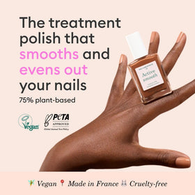 Manucurist Active Smooth 03 nails show bronze glow and smoothing.