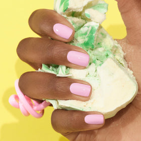Green Flash color bottle delivers high-pigment neon pink for opaque coverage.