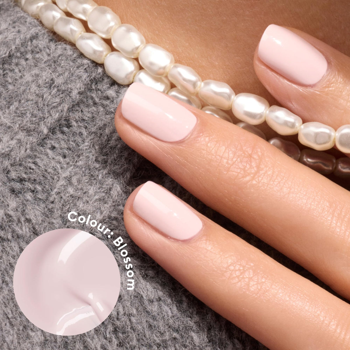 Manucurist Green Flash Blossom pale pink application for smooth opaque coverage.