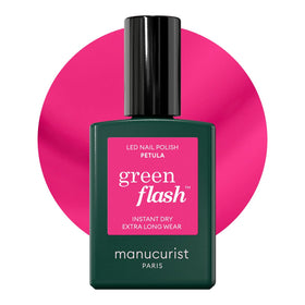 Manucurist Green Flash Pétula deep pink bottle showing vibrant color for a long-lasting manicure