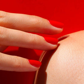 Manucurist Green Flash Poppy Red swatch reveals opaque coverage.