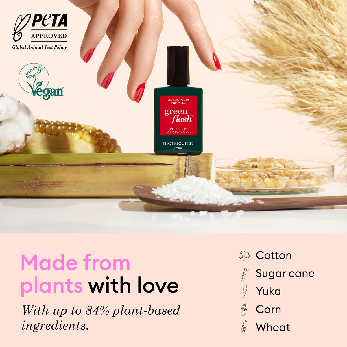 Manucurist Hortencia gel polish in pale pink for long-lasting shine