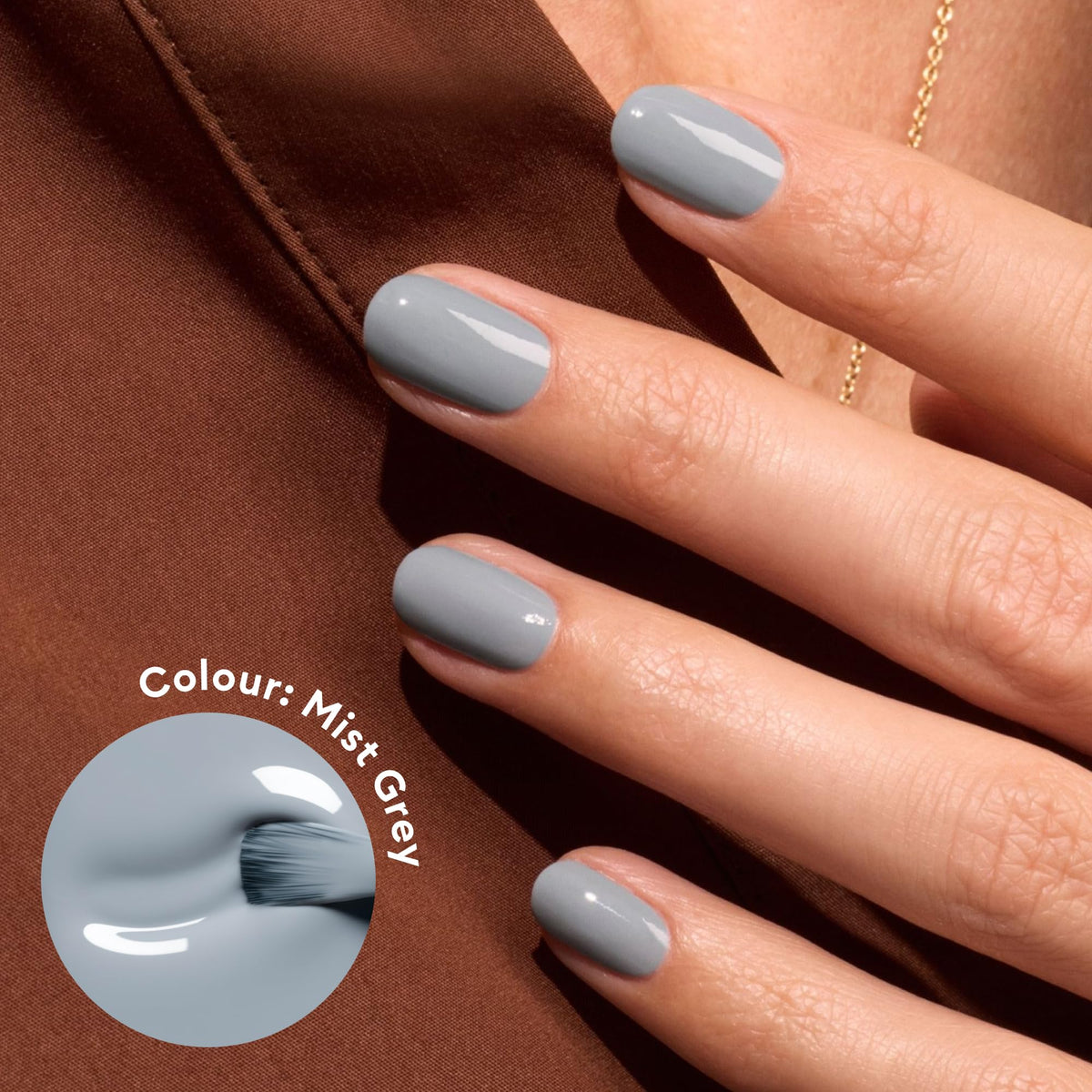 Manucurist Green Mist Grey brush in action delivering smooth, even application