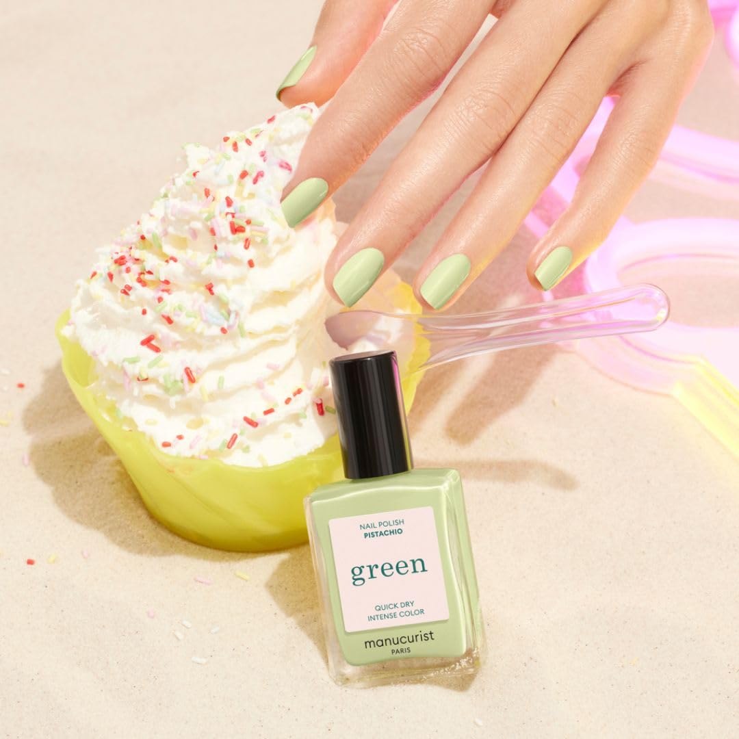 Manucurist Pistachio nails gloss highlights long-lasting shine without lamp