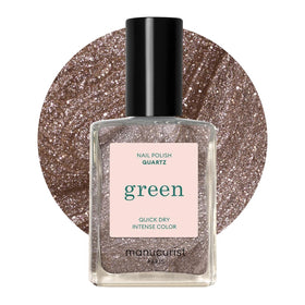 Manucurist Green Quartz glitter polish in sparkling brown for a bold, long-lasting shine.