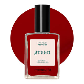 Manucurist Green Quick Dry bottle in Red Velvet with long-lasting shine.