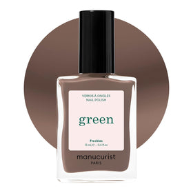 Manucurist Green Quick Dry Nail Polish bottle shows fast-drying shine.