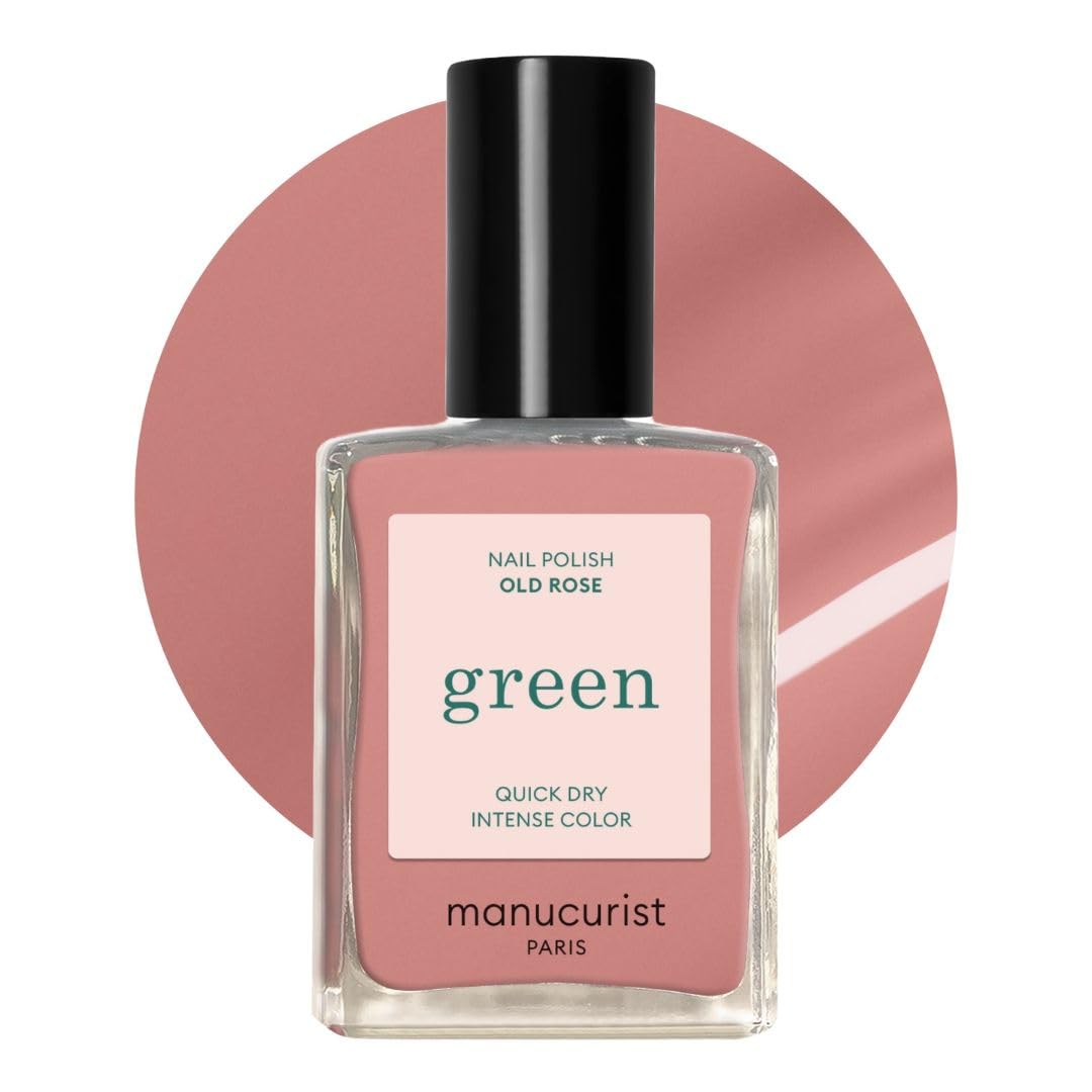 Manucurist Green Old Rose nail polish bottle with quick-dry formula and glossy finish.