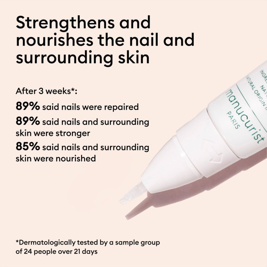 Manucurist Pistachio nail strengthener strengthens nails with botanical hydration.