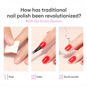 Manucurist System Green Poppy Red polish delivers rich red color with easy air-dry.