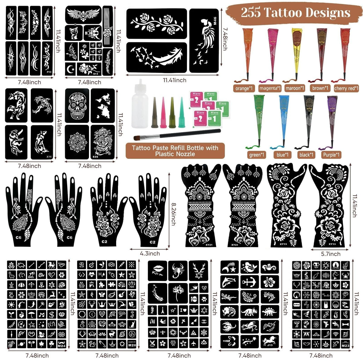 ManYan HaiYan 255 designs provide endless tattoo patterns for creative DIY sessions.
