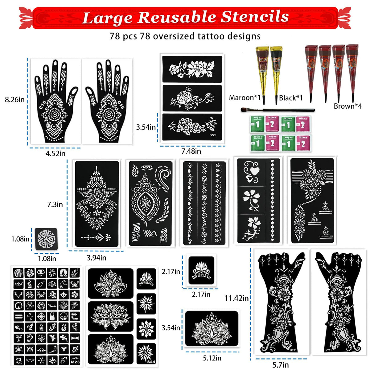 ManYan HaiYan 78-pattern designs for versatile temporary tattoos