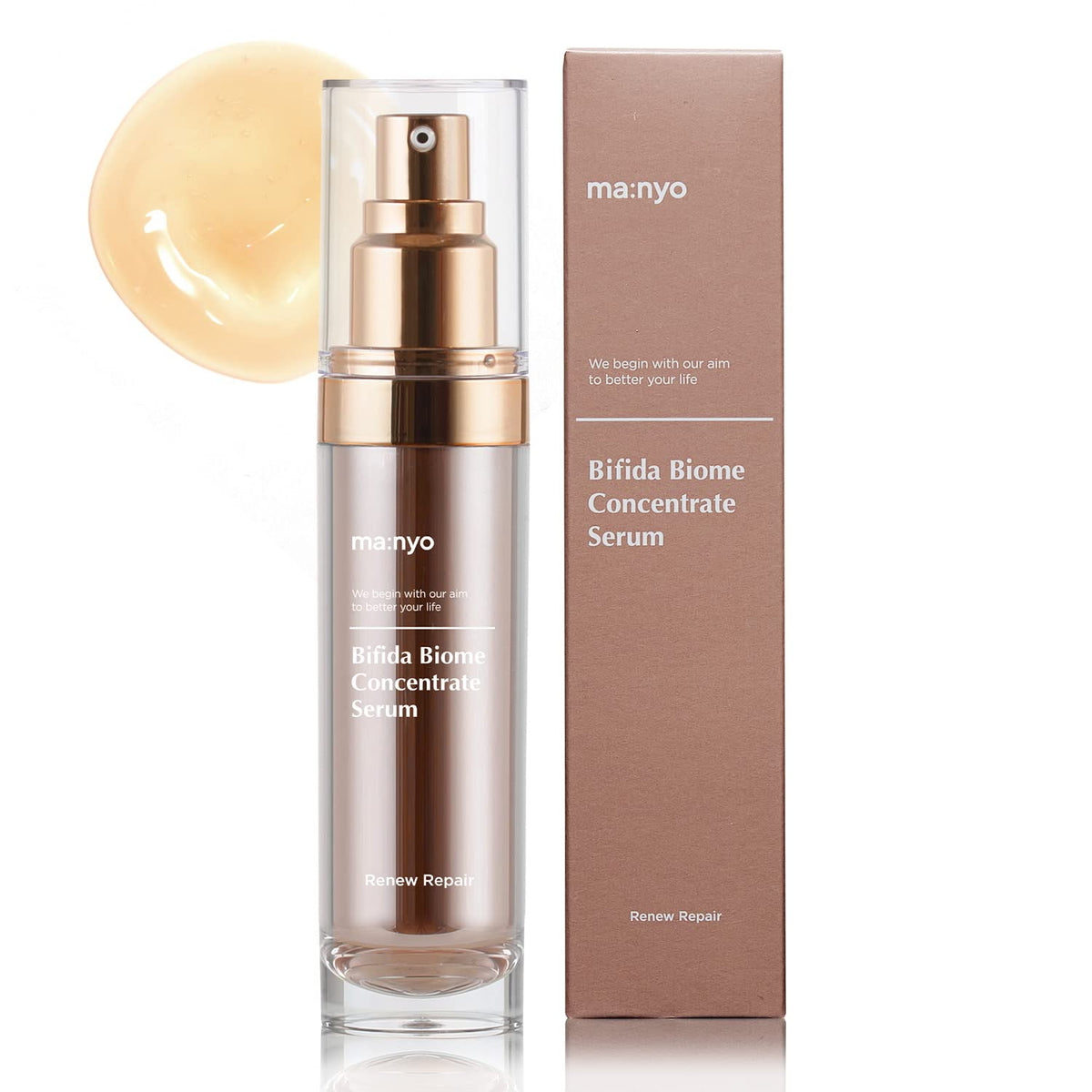Manyo Bifida Biome Serum packaging showcases premium clean beauty branding