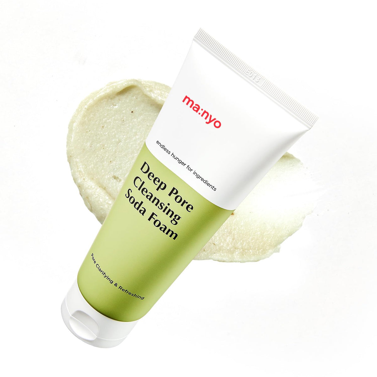 MANYO Deep Pore Cleansing Soda Foam bottle showing gentle cleansing for refreshed skin.