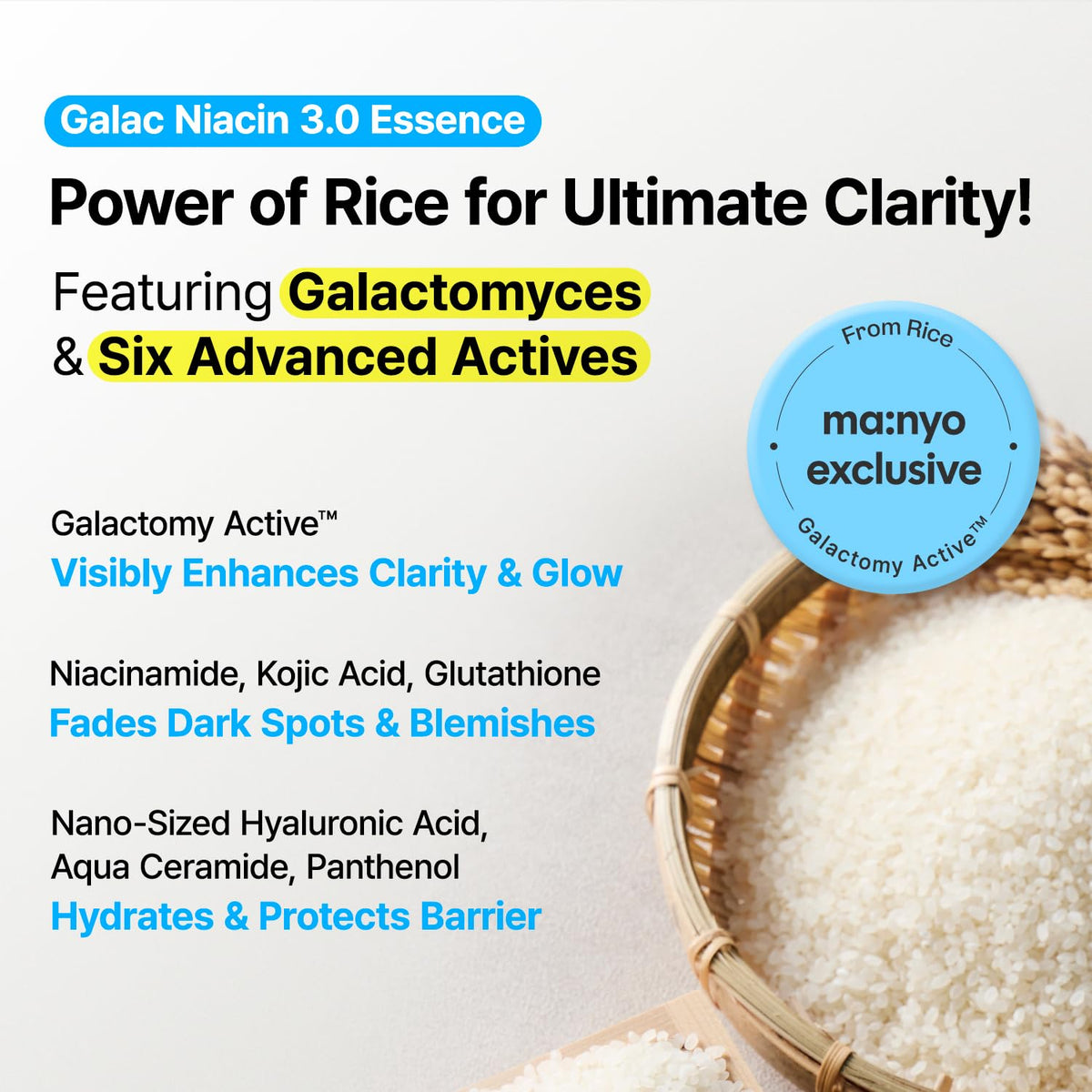 ma:nyo Galac Niacin 3.0 essence pump-dispensing for easy daily use.