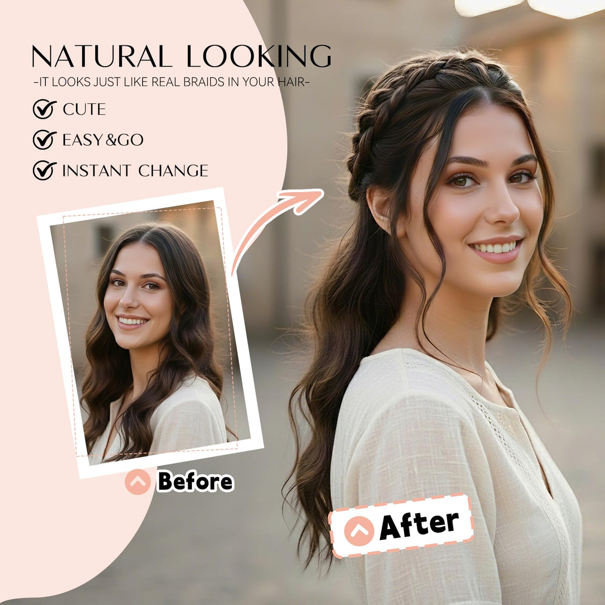 MaopaoBeauty headband instantly adds volume and bohemian texture to any hairstyle.