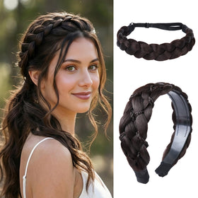 MaopaoBeauty braided headband 2pcs in Dark Brown adds natural texture for everyday styling.