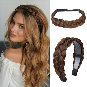 MaopaoBeauty braided headband teeth close-up showing secure, non-slip wear.