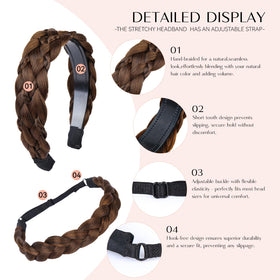 MaopaoBeauty braided headband texture close-up reveals lifelike color depth.