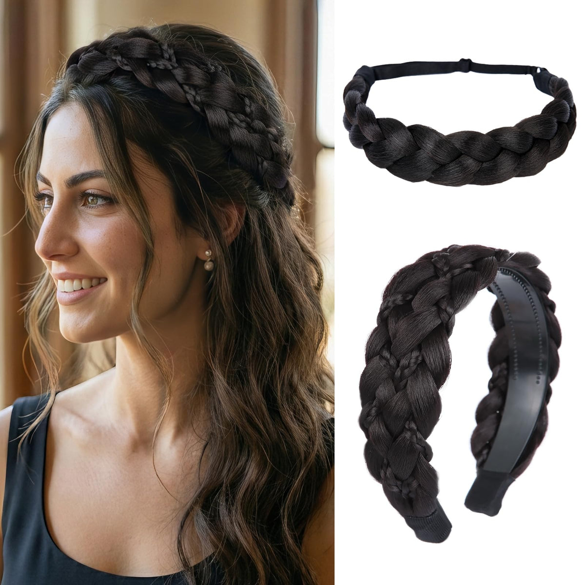 MaopaoBeauty braided headband with teeth provides secure, non-slip wear for active days.