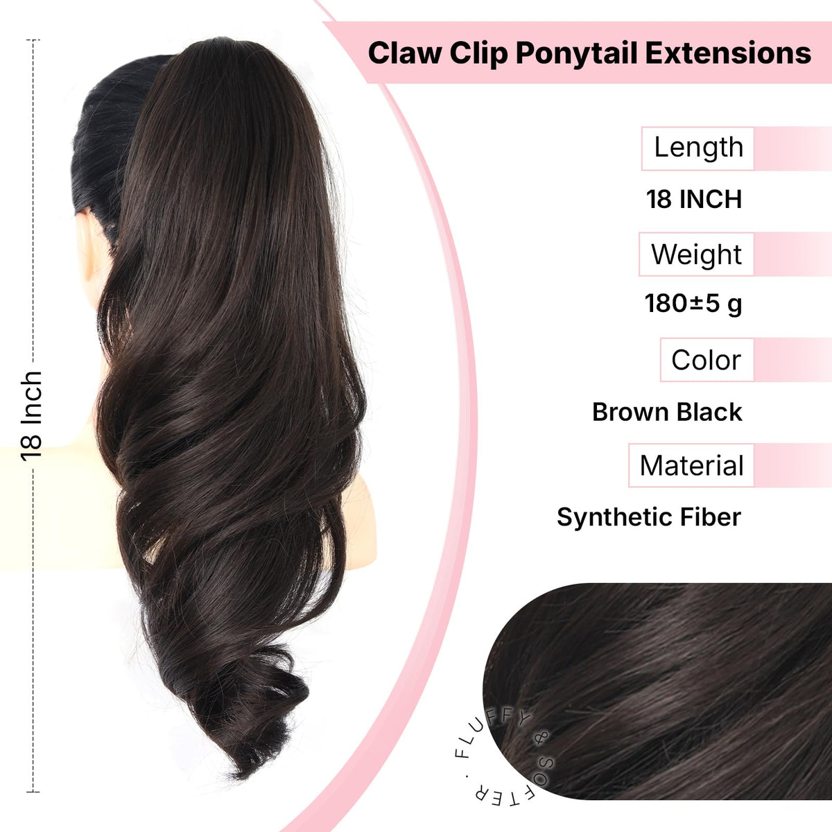 Maopaobeauty clip-in pony-tail attachment blending with natural hair