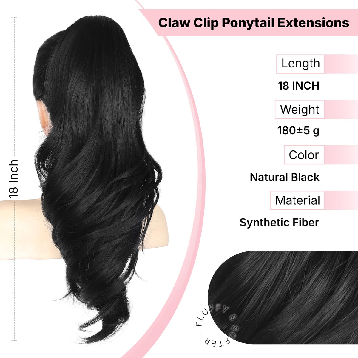 MaopaoBeauty drawstring ponytail attachment secures thick or long hair comfortably
