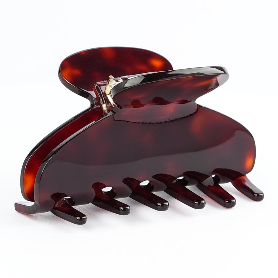 MAORULU tortoise-shell acetate hair clip open for secure styling